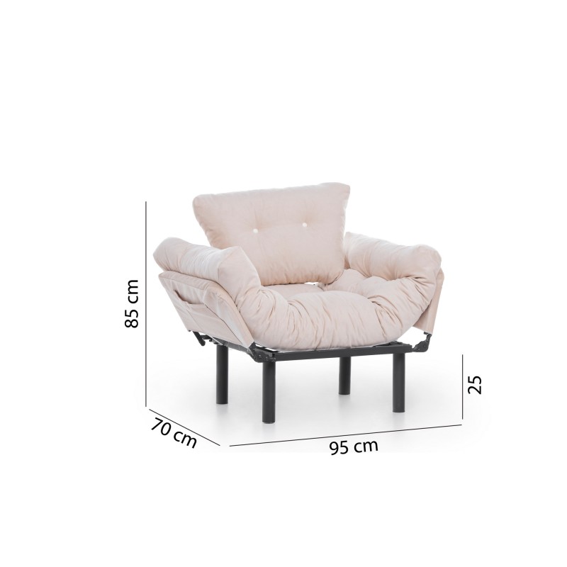 Πολυθρόνα Nitta - Χρώμα Cream - 95x70x85εκ