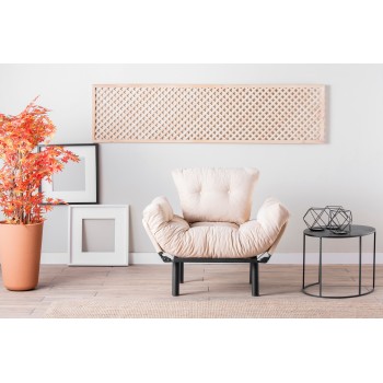 Πολυθρόνα Nitta - Χρώμα Cream - 95x70x85εκ