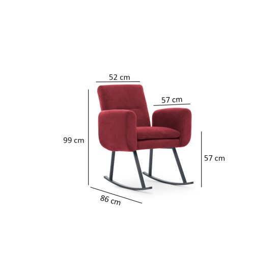 Rocking Chair Kono - Maroon Maroon Rocking Chair Kono - Maroon Maroon