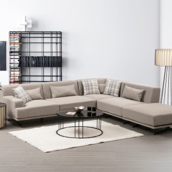 Corner Sofa Bentley Corner (L3-C-O1-PUF) Beige