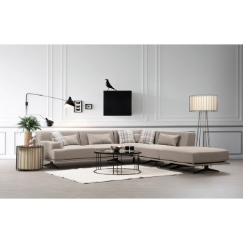 Corner Sofa Bentley Corner (L3-C-O1-PUF) Beige