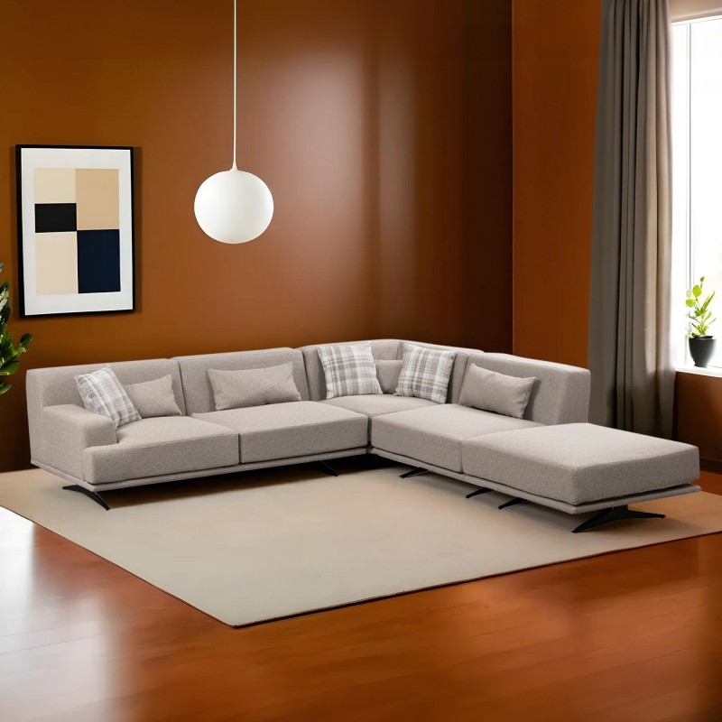 Corner Sofa Bentley Corner (L3-C-O1-PUF) Beige