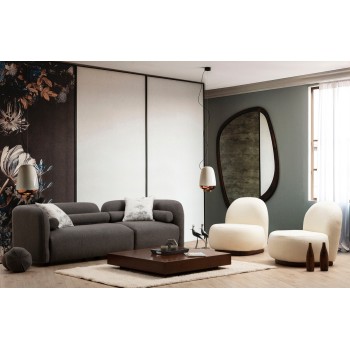 3-Seat Sofa Victoria Grey Bouclette Grey
