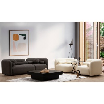 3-Seat Sofa Victoria Grey Bouclette Grey