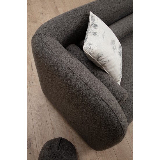 3-Seat Sofa Victoria Grey Bouclette Grey 3-Seat Sofa Victoria Grey Bouclette Grey