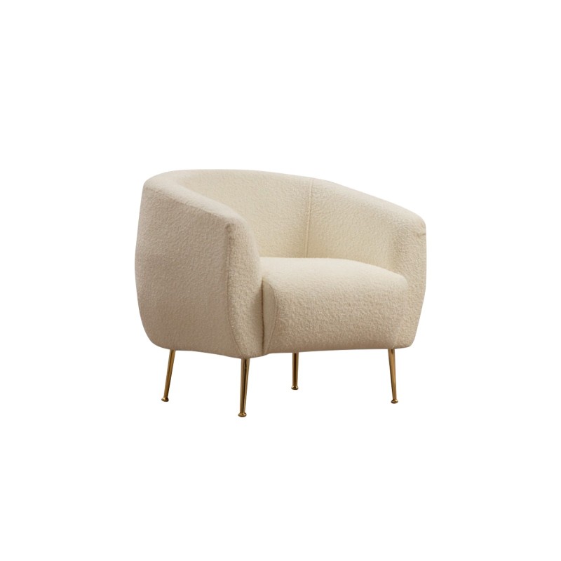 Πολυθρόνα Eses - Χρώμα Μπουκλέ Cream- 70x82x82εκ