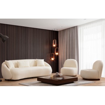 Καναπές 3θέσιος Napoli 230x94x75εκ - Cream Bouclette