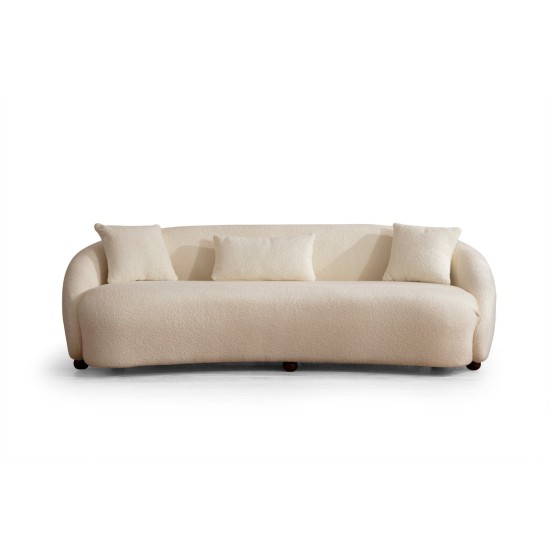 Καναπές 3θέσιος Napoli 230x94x75εκ - Cream Bouclette