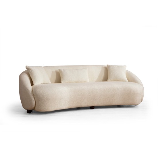 Καναπές 3θέσιος Napoli 230x94x75εκ - Cream Bouclette