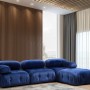 Corner Sofa Bubble Velvet Blue L1-O1-1R-PUF Velvet Blue