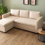 Corner Sofa-Bed Kado - Cream Cream