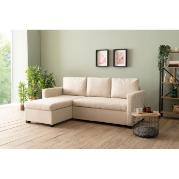 Corner Sofa-Bed Kado - Cream Cream