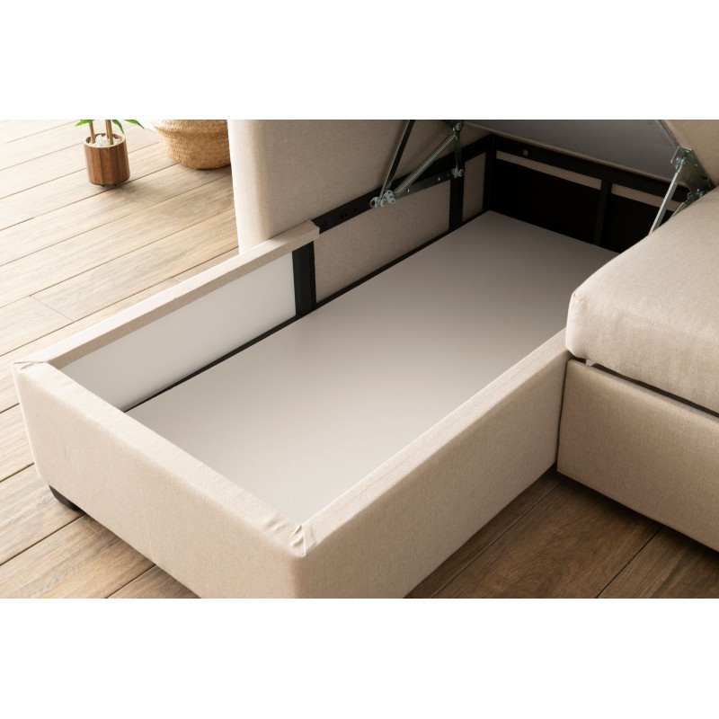 Corner Sofa-Bed Kado - Cream Cream