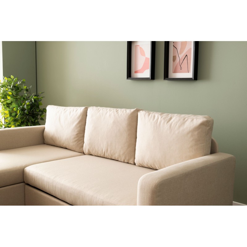 Corner Sofa-Bed Kado - Cream Cream