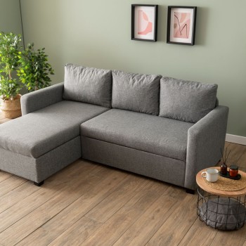 Corner Sofa-Bed Kado - Light Grey Light Grey