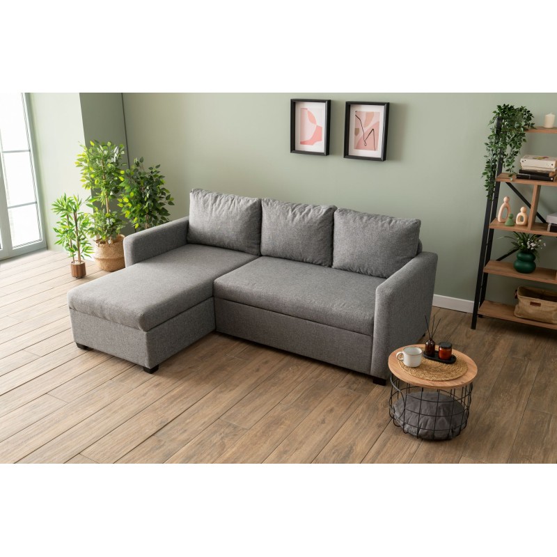 Corner Sofa-Bed Kado - Light Grey Light Grey