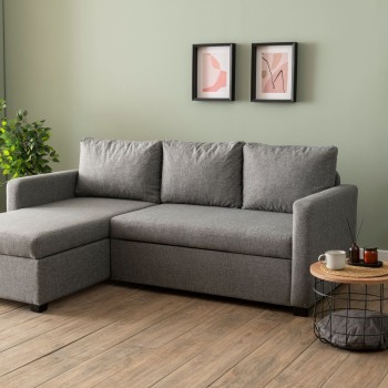 Corner Sofa-Bed Kado - Light Grey Light Grey