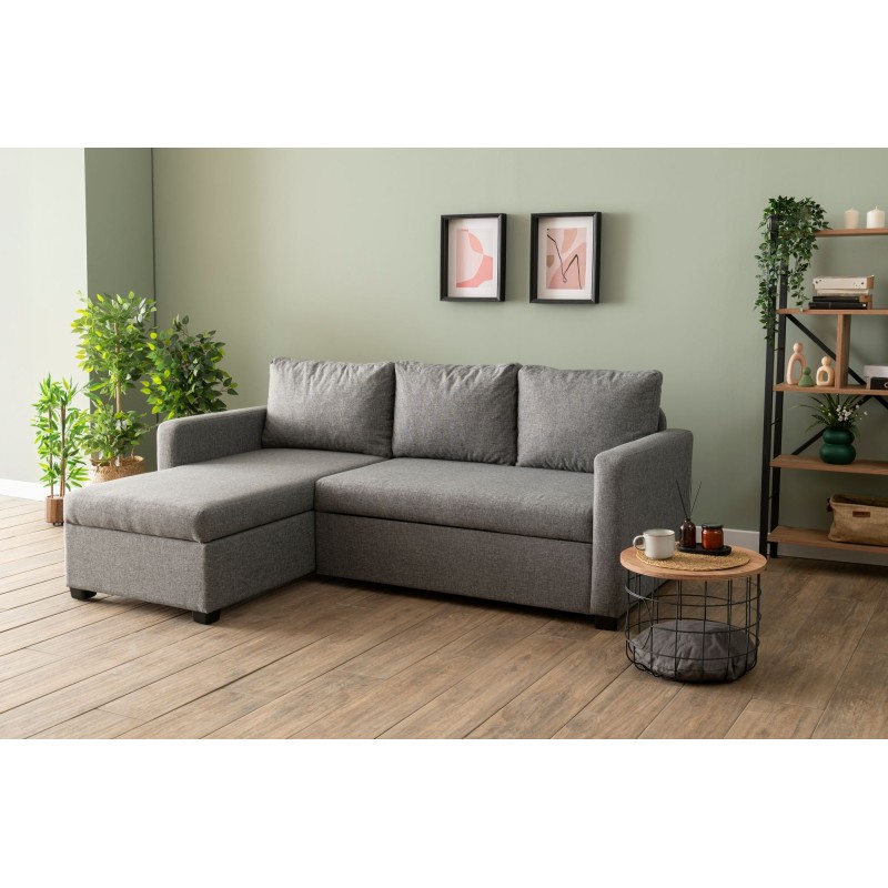 Corner Sofa-Bed Kado - Light Grey Light Grey
