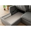 Corner Sofa-Bed Kado - Light Grey Light Grey