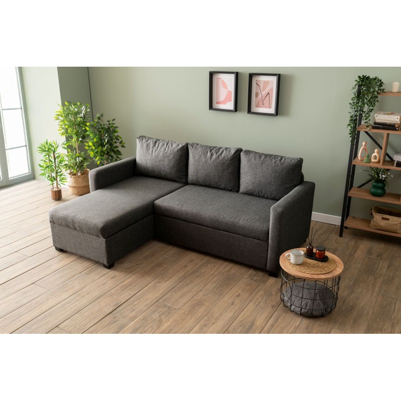 Corner Sofa-Bed Kado - Dark Grey Dark Grey