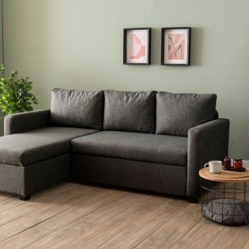 Corner Sofa-Bed Kado - Dark Grey Dark Grey