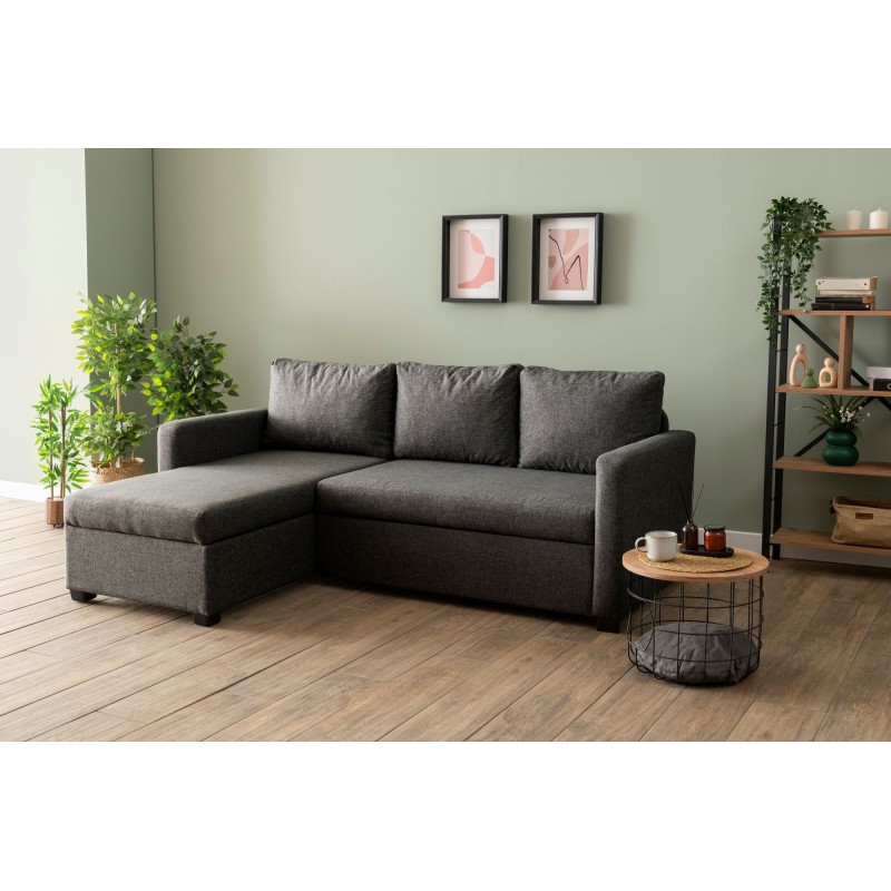 Corner Sofa-Bed Kado - Dark Grey Dark Grey