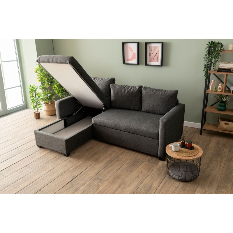 Corner Sofa-Bed Kado - Dark Grey Dark Grey