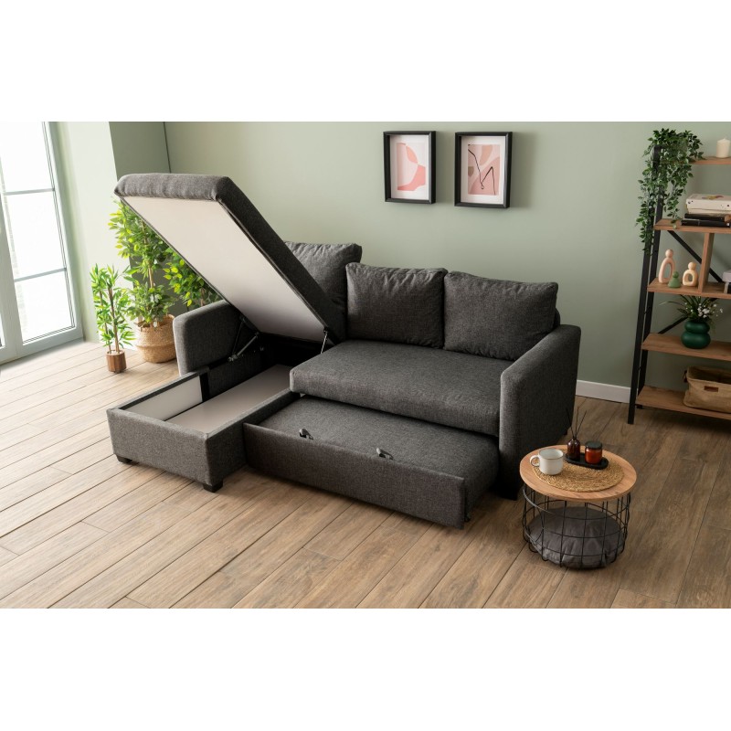 Corner Sofa-Bed Kado - Dark Grey Dark Grey