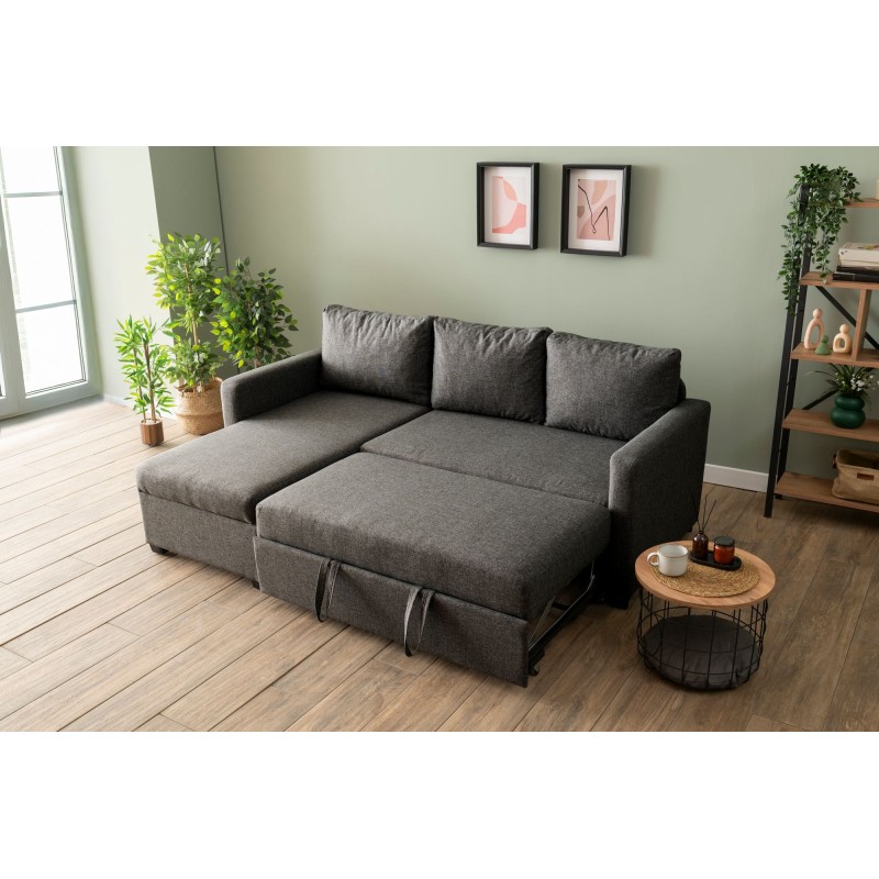 Corner Sofa-Bed Kado - Dark Grey Dark Grey