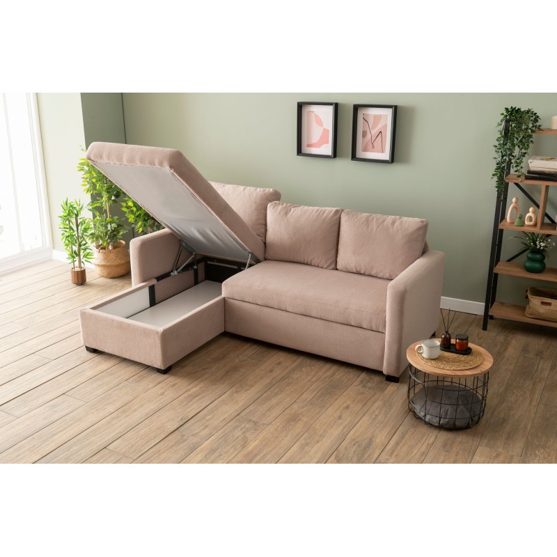 Corner Sofa-Bed Kado - Mink Mink