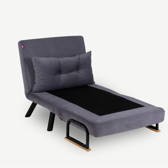Πολυθρόνα Κρεβάτι - Sando Single - Χρώμα Γκρι - 175x60x60εκ