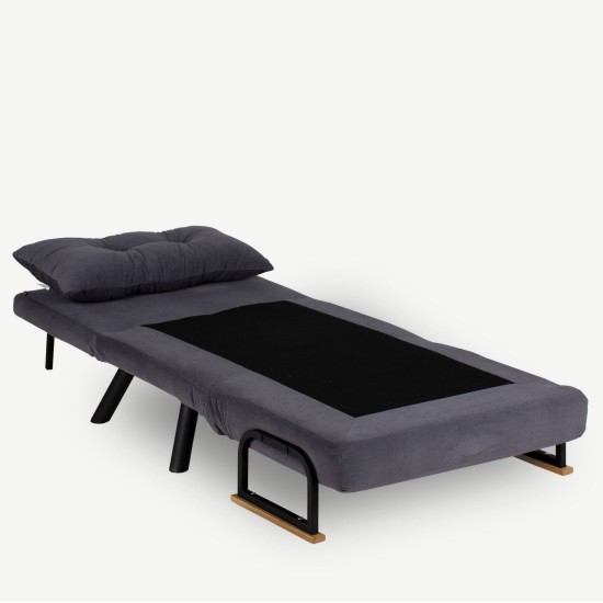 Πολυθρόνα Κρεβάτι - Sando Single - Χρώμα Γκρι - 175x60x60εκ