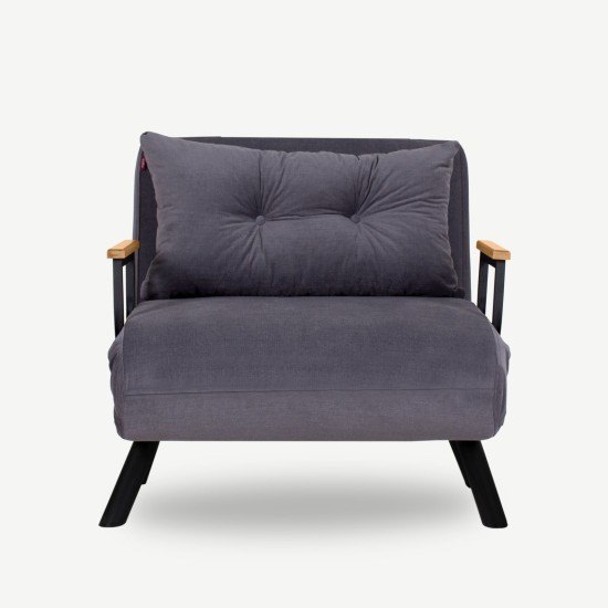 Πολυθρόνα Κρεβάτι - Sando Single - Χρώμα Γκρι - 175x60x60εκ