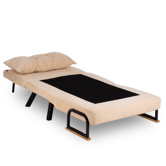 Πολυθρόνα Κρεβάτι - Sando Single - Χρώμα Cream - 175x60x60εκ