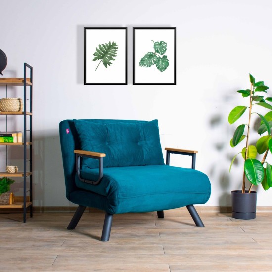 Πολυθρόνα Κρεβάτι - Sando Single - Χρώμα Πετρόλ - 175x60x60εκ Πολυθρόνα Κρεβάτι - Sando Single - Χρώμα Πετρόλ - 175x60x60εκ