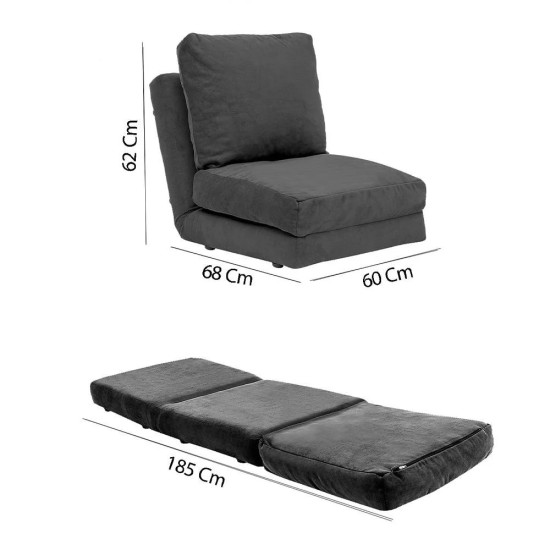 1-Seat Sofa-Bed Taida - GR126 Grey 1-Seat Sofa-Bed Taida - GR126 Grey