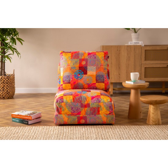 Πολυθρόνα Κρεβάτι Taida - Χρώμα  Patchwork Multicolor - 60x68x26εκ