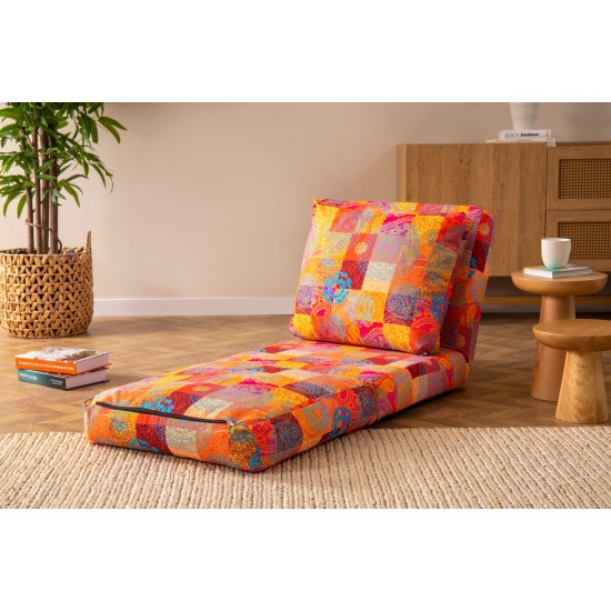Πολυθρόνα Κρεβάτι Taida - Χρώμα  Patchwork Multicolor - 60x68x26εκ