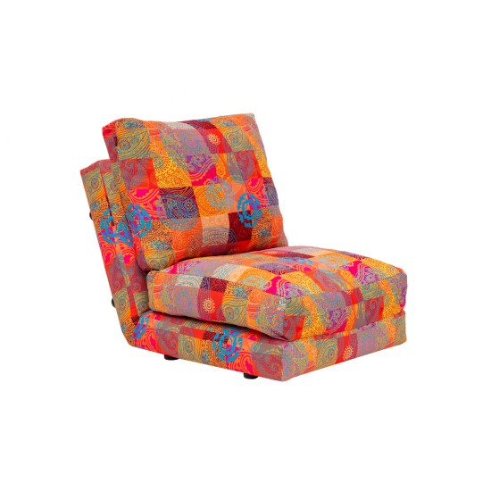 Πολυθρόνα Κρεβάτι Taida - Χρώμα  Patchwork Multicolor - 60x68x26εκ