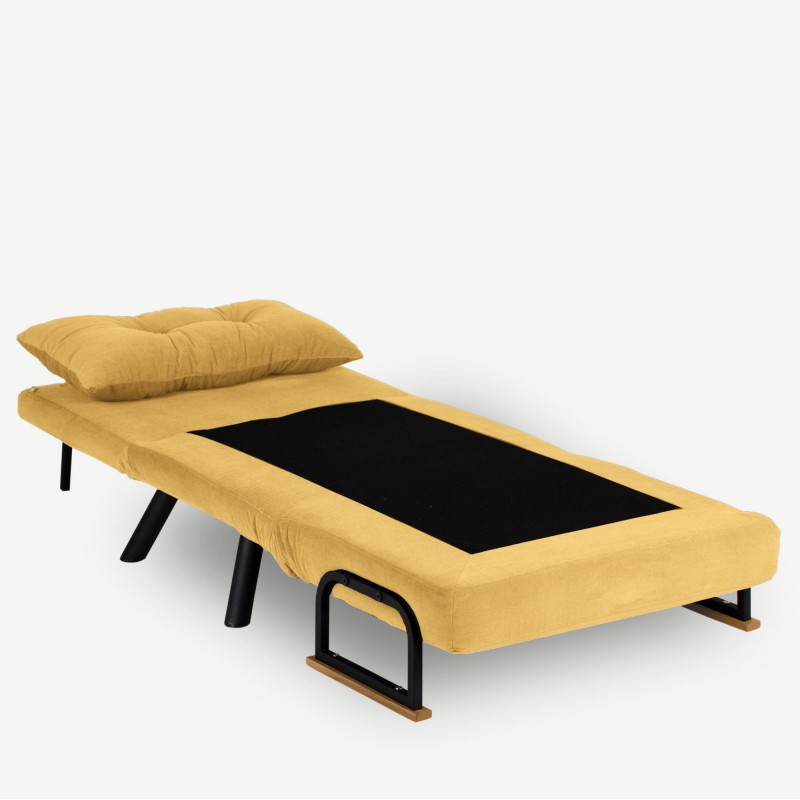 Πολυθρόνα Κρεβάτι - Sando Single - Χρώμα Μουσταρδί - 175x60x60εκ