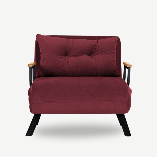 Πολυθρόνα Κρεβάτι - Sando Single - Χρώμα Maroon - 175x60x60εκ