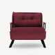 Πολυθρόνα Κρεβάτι - Sando Single - Χρώμα Maroon - 175x60x60εκ