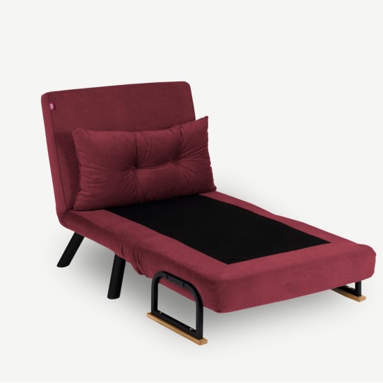Πολυθρόνα Κρεβάτι - Sando Single - Χρώμα Maroon - 175x60x60εκ