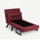 Πολυθρόνα Κρεβάτι - Sando Single - Χρώμα Maroon - 175x60x60εκ