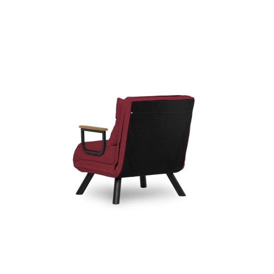 Πολυθρόνα Κρεβάτι - Sando Single - Χρώμα Maroon - 175x60x60εκ