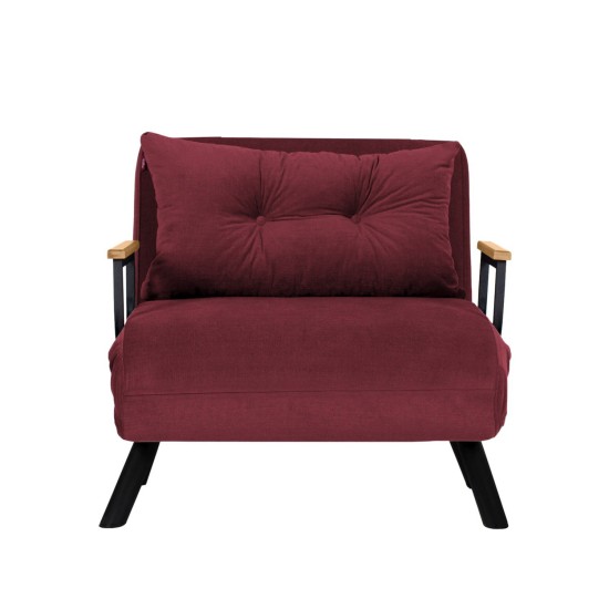 Πολυθρόνα Κρεβάτι - Sando Single - Χρώμα Maroon - 175x60x60εκ