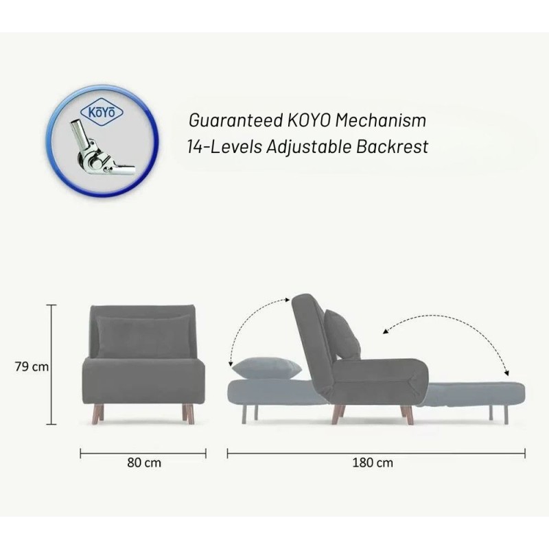 Atelier del Sofa 1-Seat Sofa-Bed Folde Single - Brown Brown