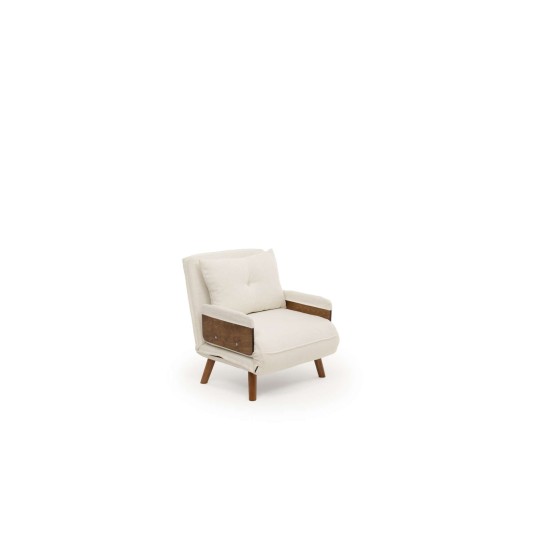 1-Seat Sofa-Bed Cosmo Single - Teddy Fabric-White White