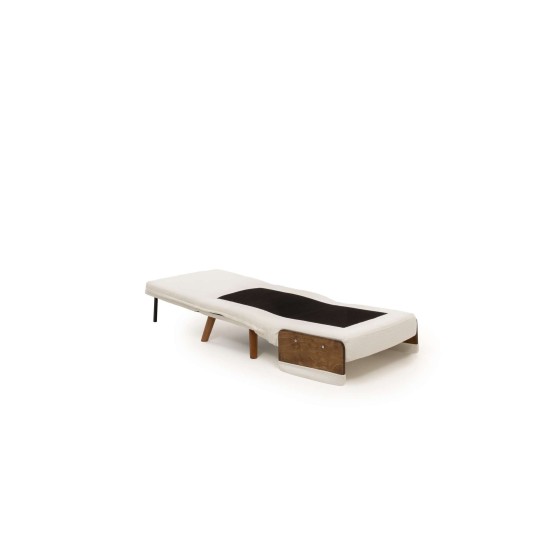 1-Seat Sofa-Bed Cosmo Single - Teddy Fabric-White White