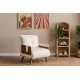 1-Seat Sofa-Bed Cosmo Single - Teddy Fabric-White White